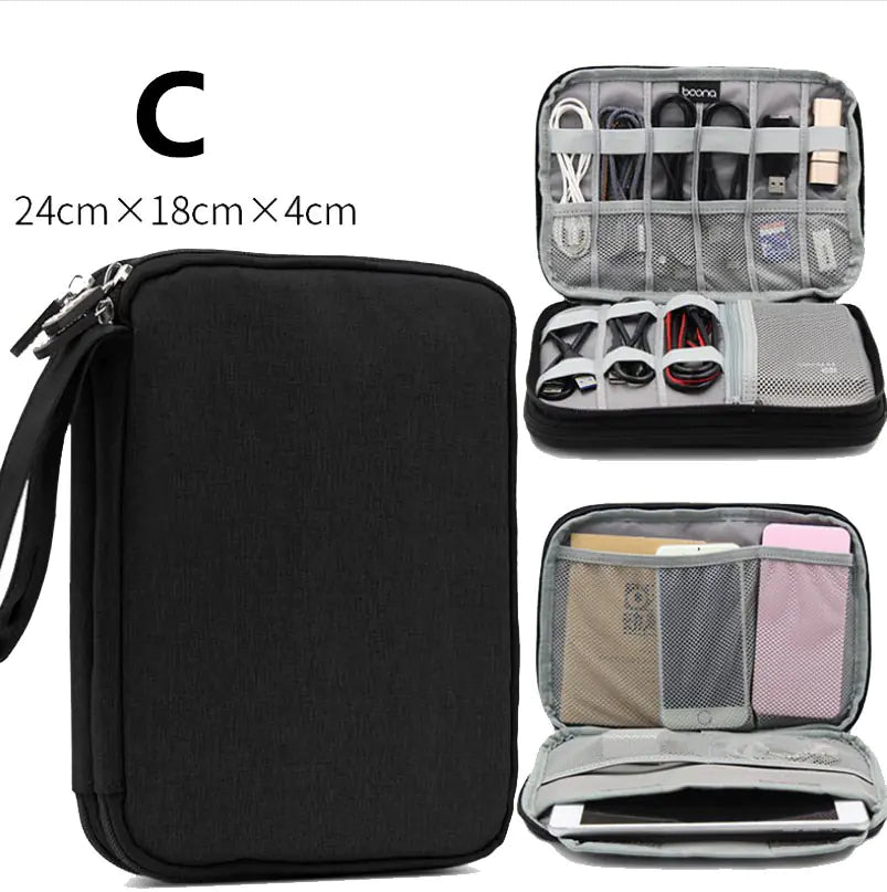 Multi-Functional Digital Storage Bag for Cables & Devices